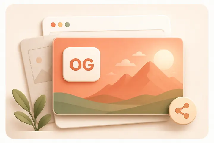 Open Graph image generator preview with a warm social share card